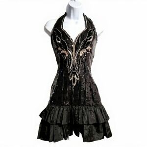 VTG Designer New Years Eve Backless Alyce Designs Paris Halter Dance Party Fairy